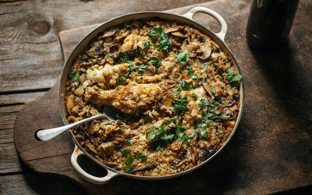 Baked Chicken & Mushroom Rice