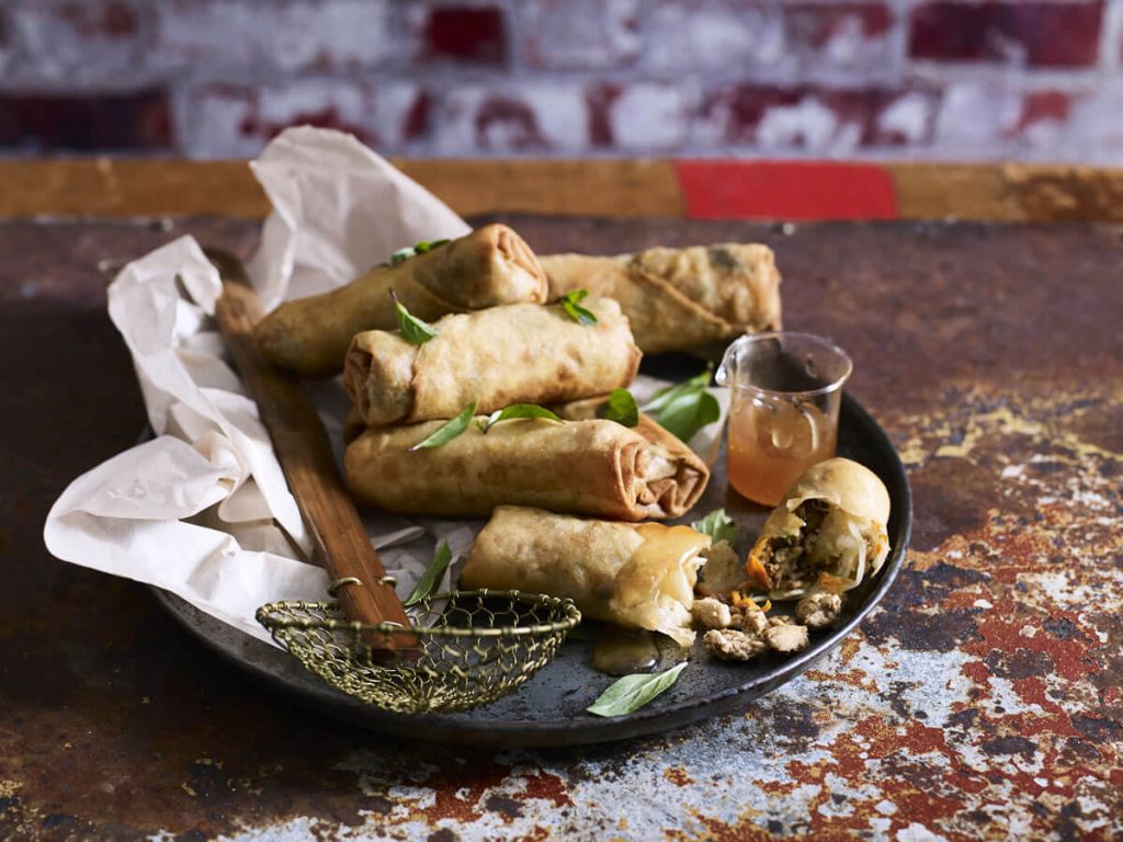 Chicken Spring Rolls With Plum Sauce