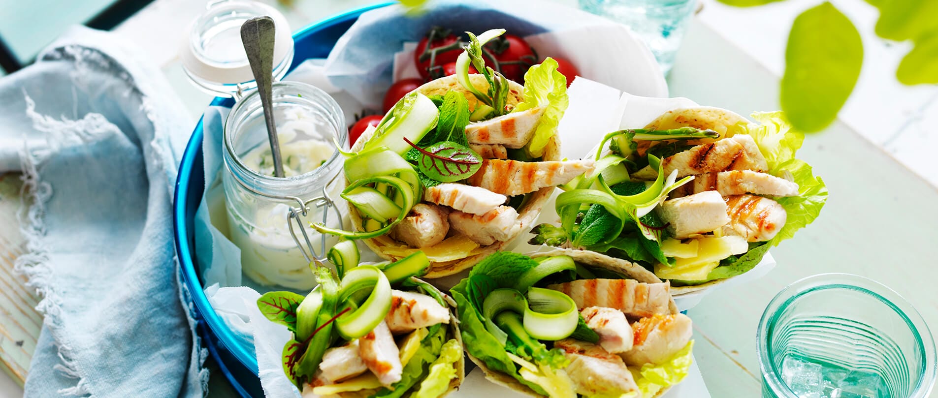 Chicken, Mint & Asparagus Salad Wraps | Lilydale Free Range
